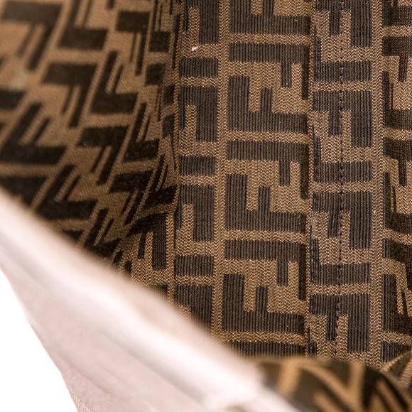 Grey Fendi “peek a boo” handbag with crossbody strap. - Picture 5 of 6